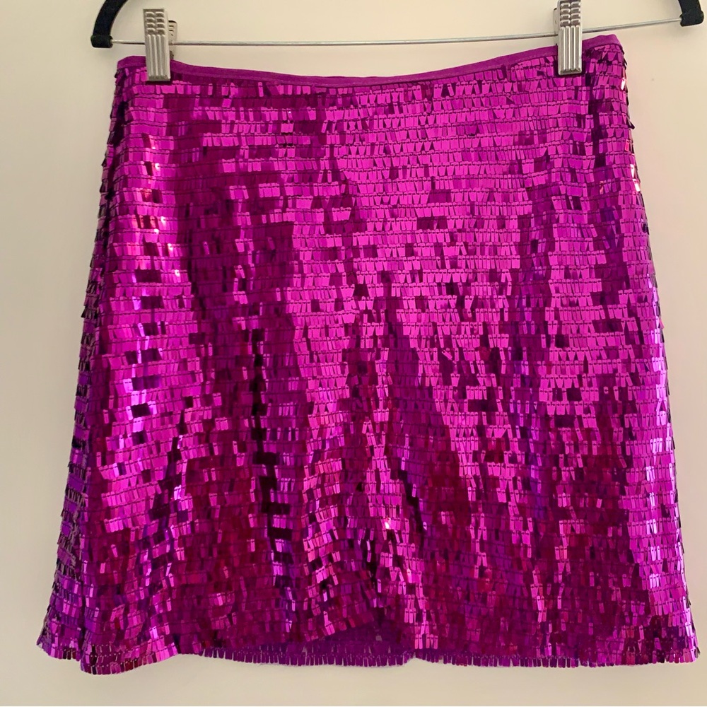 Le Lis Purple Sequin Mini Skirt